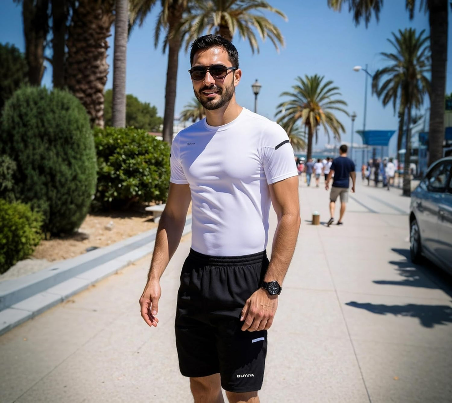 Men'S Workout Clothes Athletic Shorts Shirt Set 3 Pack Basketball Football Training Running Gym Christmas Gifts