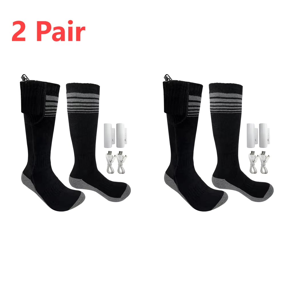 Battery Electric Heated Socks for Men Womenwinter Warm Outdoor Sports Rechargeable Thermal Socks Foot for Outdoor Sports Skiing