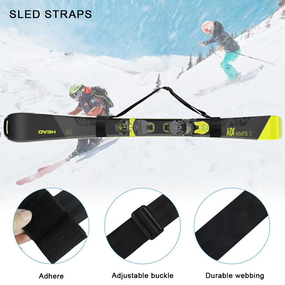 1/2Pcs Skiing Strap Adjustable Skiing Pole Shoulder Hand Carrier Lash Handle Straps Porter Hook Loop Protecting for Ski Board