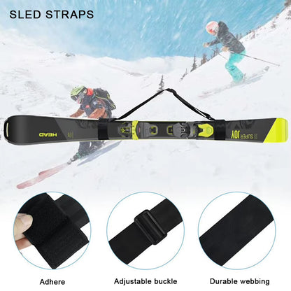 1/2Pcs Skiing Strap Adjustable Skiing Pole Shoulder Hand Carrier Lash Handle Straps Porter Hook Loop Protecting for Ski Board