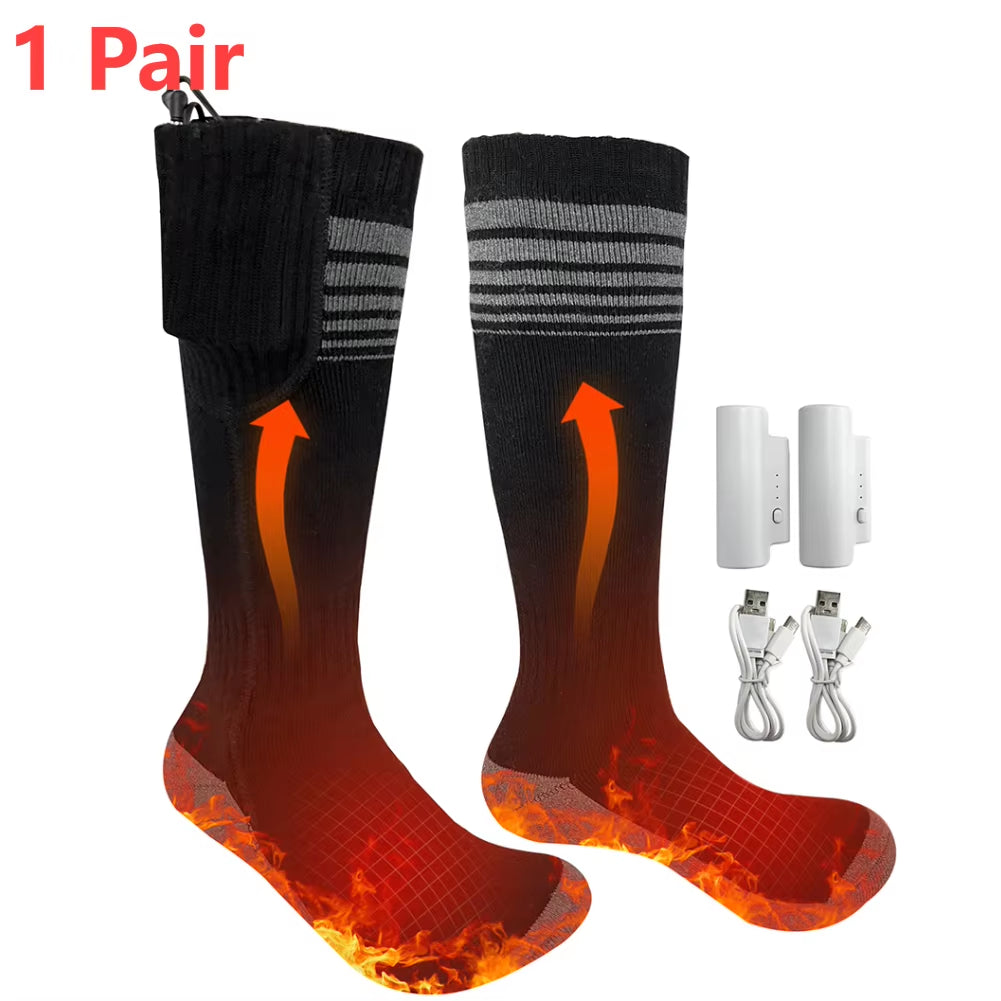 Battery Electric Heated Socks for Men Womenwinter Warm Outdoor Sports Rechargeable Thermal Socks Foot for Outdoor Sports Skiing