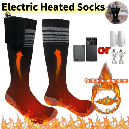 Battery Electric Heated Socks for Men Womenwinter Warm Outdoor Sports Rechargeable Thermal Socks Foot for Outdoor Sports Skiing